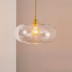 EBB & FLOW Horizon Glas-Pendelleuchte klar Ø 36 cm