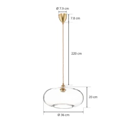 EBB & FLOW Horizon Glas-Pendelleuchte klar Ø 36 cm