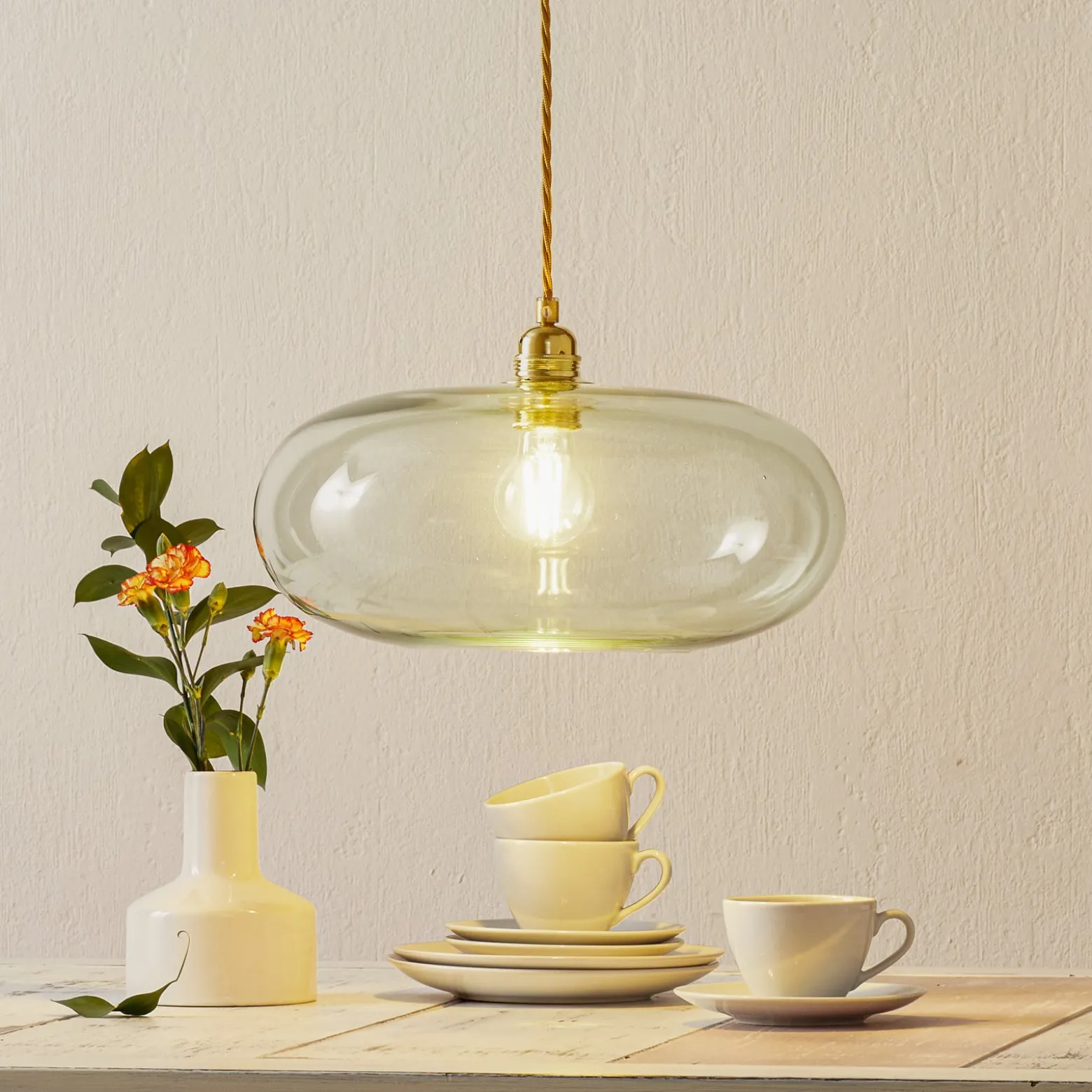 EBB & FLOW Horizon Hängelampe gold rauch Ø 36 cm