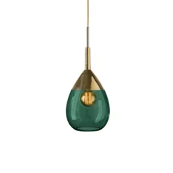 EBB & FLOW Lute Hängelampe ivy green/gold Ø 22 cm