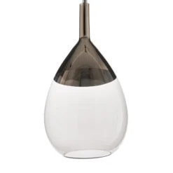 EBB & FLOW Lute Pendelleuchte Platin, Glas grau