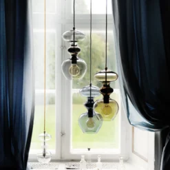 EBB & FLOW Pendelleuchte Futura M, braun, Glas, Ø 18 cm, E27