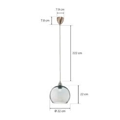 EBB & FLOW Rowan Hängeleuchte blau-silber Ø 22cm