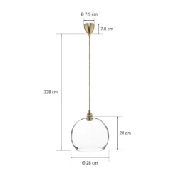 EBB & FLOW Rowan Pendellampe Klarglas, gold Ø 28cm