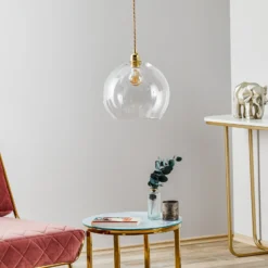 EBB & FLOW Rowan Pendellampe Klarglas, gold Ø 28cm