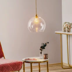 EBB & FLOW Rowan Pendellampe Klarglas, gold Ø 28cm