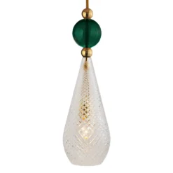 EBB & FLOW Smykke L gold crystal check grüner Ball