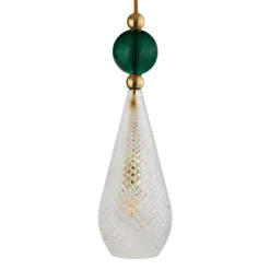 EBB & FLOW Smykke L gold crystal check grüner Ball