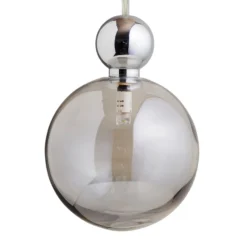 EBB & FLOW Uva L Hängelampe, Ball silber rauchgrau