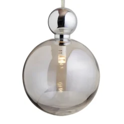 EBB & FLOW Uva L Hängelampe, Ball silber rauchgrau