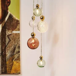 EBB & FLOW Uva M Hängelampe Ball gold obsidian