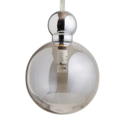EBB & FLOW Uva M Hängelampe, Ball silber rauchgrau