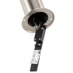 Edelstahl-Sockelleuchte Chorus mit Steckdose, 50cm