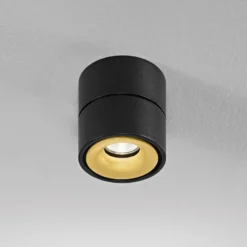 Egger DLS Deckenspot Clippo, dim-to-warm, schwarz/gold