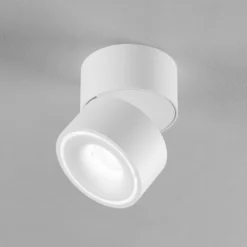 Egger DLS Deckenspot Clippo, weiß/weiß, Ø 10 cm, DALI, DTW