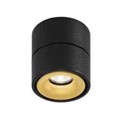 Egger DLS LED-Deckenspot Clippo, schwarz-gold, 2.700K