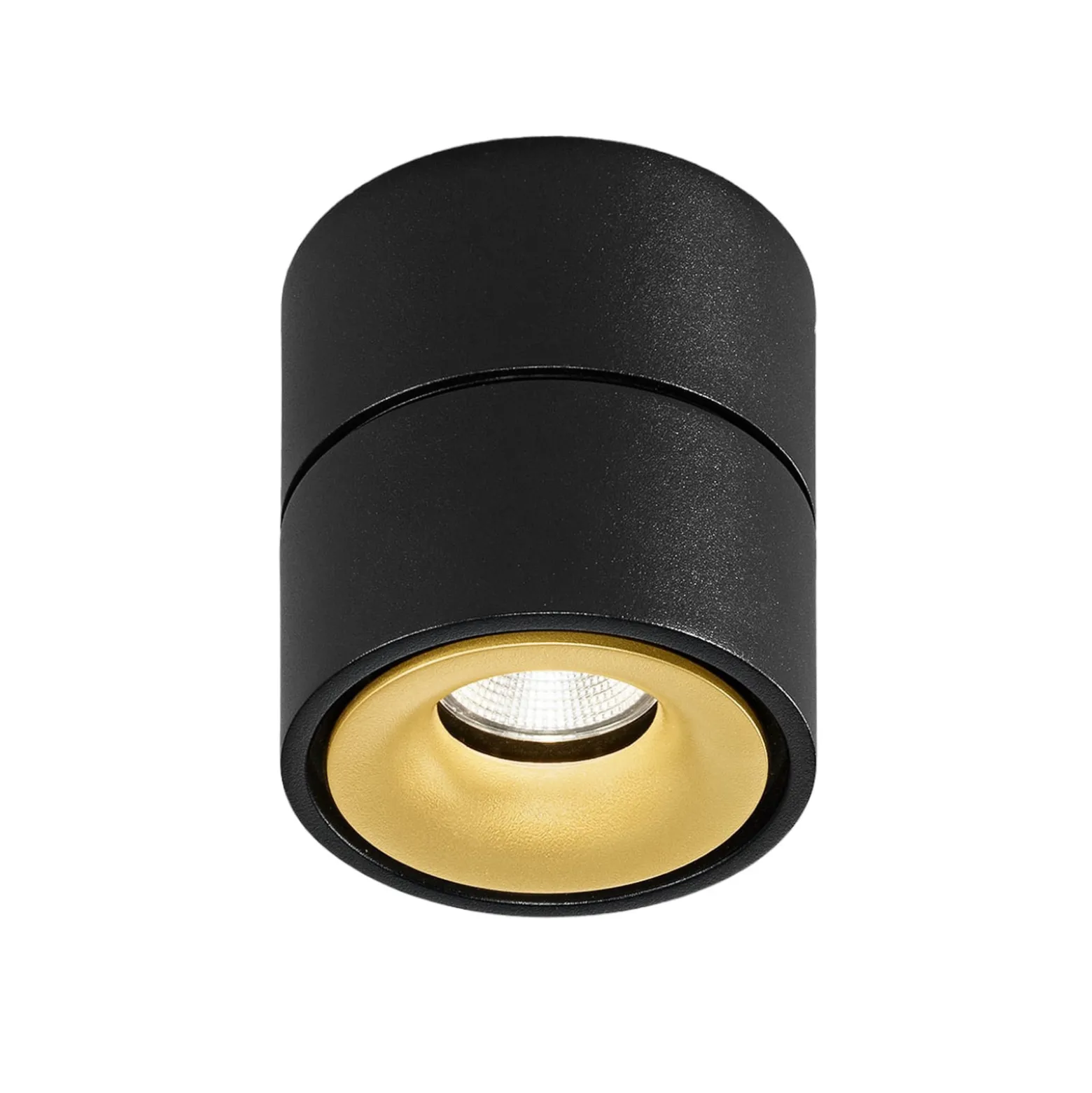 Egger DLS LED-Deckenspot Clippo, schwarz-gold, 3.000K