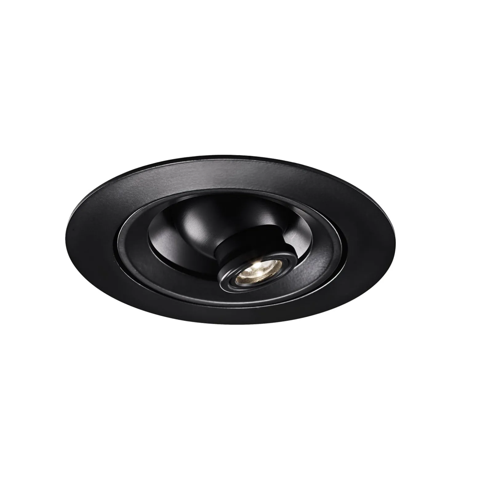 Egger DLS LED-Einbauspot Riga Zooom, rund, schwarz, 3000K