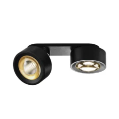Egger DLS LED-Spot Clippo Optic Duo, schwarz/gold, 2-flg DTW