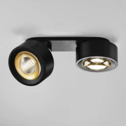 Egger DLS LED-Spot Clippo Optic Duo, schwarz/gold, 2-flg DTW