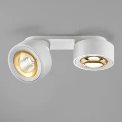 Egger DLS LED-Spot Clippo Optic Duo, weiß/gold, 2-flg., DTW