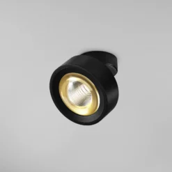 Egger DLS LED-Spot Clippo Optic, schwarz/gold, Ø 12 cm, DTW