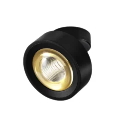 Egger DLS LED-Spot Clippo Optic, schwarz/gold, Ø 12 cm, DTW