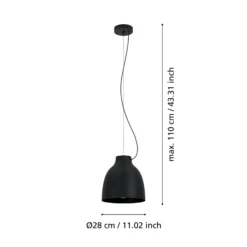EGLO Camasca Hängeleuchte, einflammig, schwarz