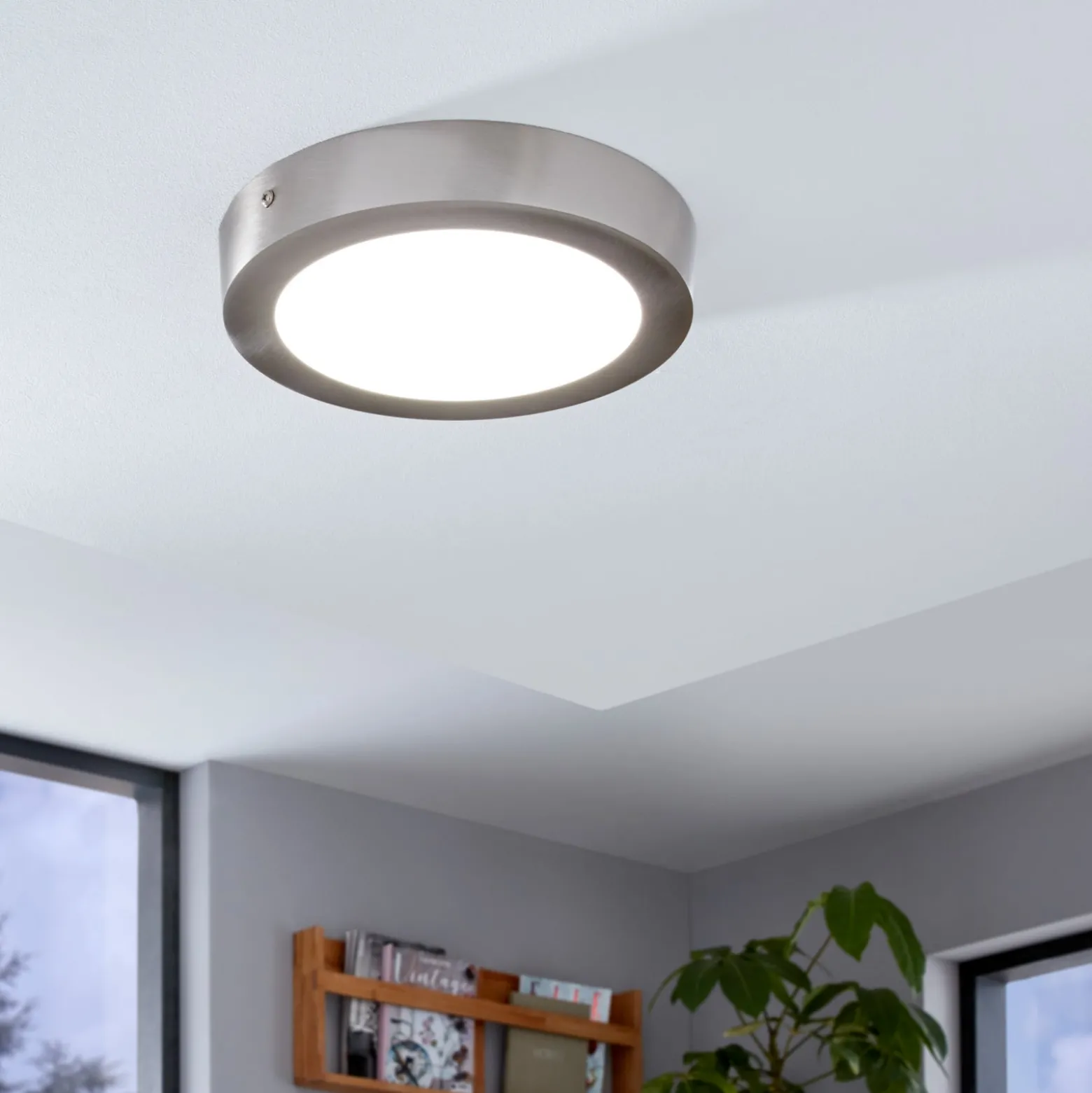 EGLO connect Fueva-C Deckenlampe rund 22,5 nickel