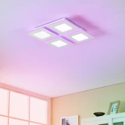 EGLO connect LED-Deckenlampe Padrogiano-Z 4-fl., 45 x 45 cm