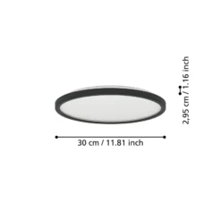 EGLO connect LED-Deckenlampe Rovito-Z, schwarz, Ø 30 cm