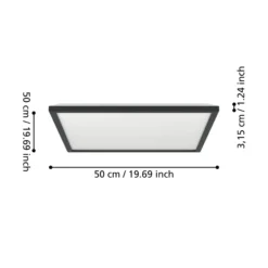 EGLO connect LED-Deckenlampe Rovito-Z, schwarz, 50 x 50 cm