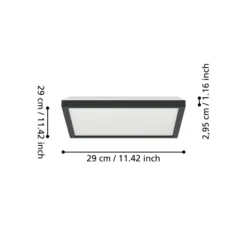 EGLO connect LED-Deckenlampe Rovito-Z, schwarz, 29 x 29 cm