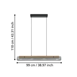 EGLO connect LED-Hängeleuchte Kokomo-Z, schwarz, Holz, Stahl
