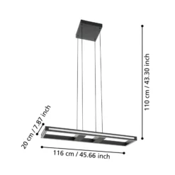 EGLO connect LED-Hängeleuchte Savilanas-Z, 77 cm, schwarz