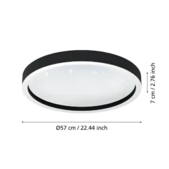 EGLO connect Montemorelos-Z, RGBW, schwarz, Ø57cm