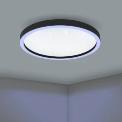 EGLO connect Montemorelos-Z, RGBW, schwarz, Ø57cm