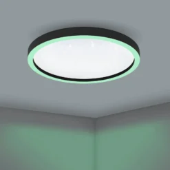 EGLO connect Montemorelos-Z, RGBW, schwarz, Ø57cm