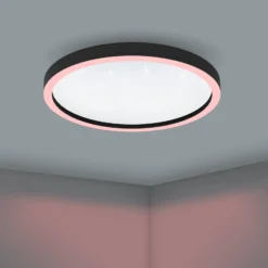 EGLO connect Montemorelos-Z, RGBW, schwarz, Ø57cm