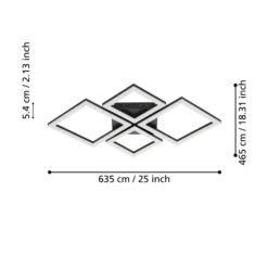 EGLO connect Paranday-Z LED-Deckenlampe 4-flg 63cm