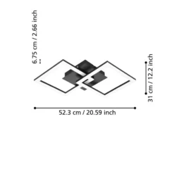 EGLO connect Paranday-Z LED-Deckenlampe 2-flg 52cm