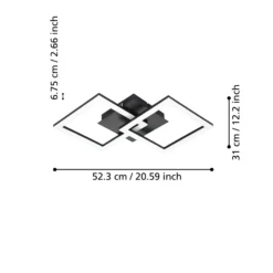 EGLO connect Paranday-Z LED-Deckenlampe 2-flg 52cm