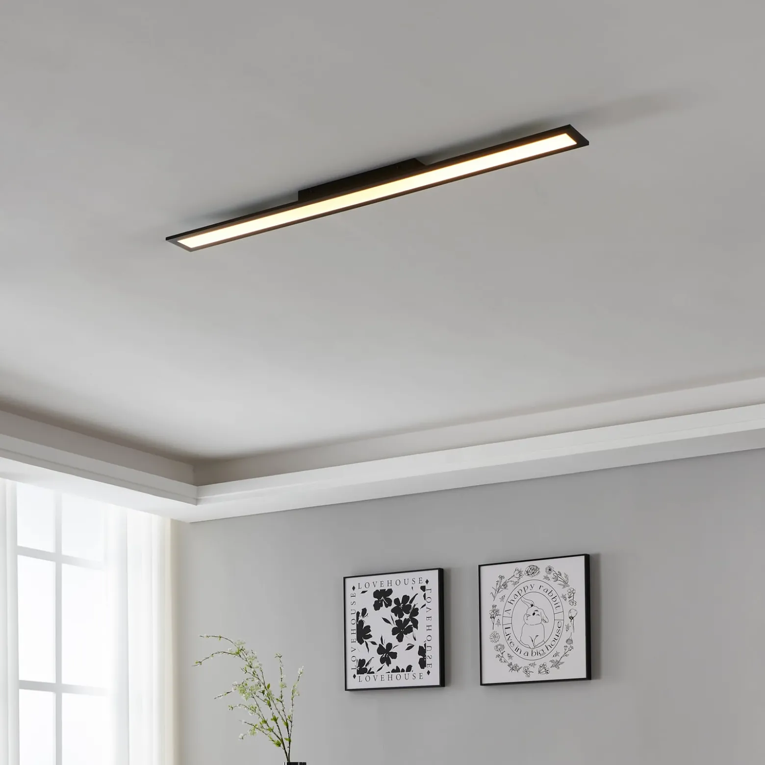 EGLO connect Salobrena-Z LED-Deckenlampe, 120x10cm, schwarz