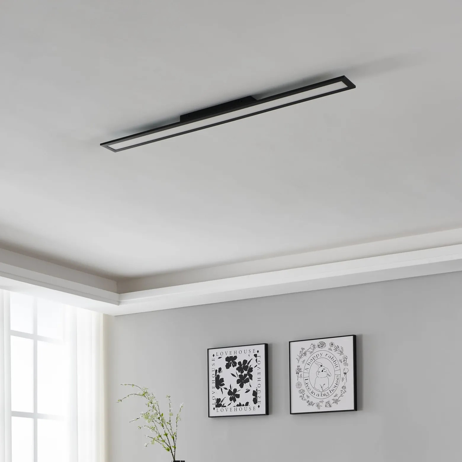 EGLO connect Salobrena-Z LED-Deckenlampe, 120x10cm, schwarz