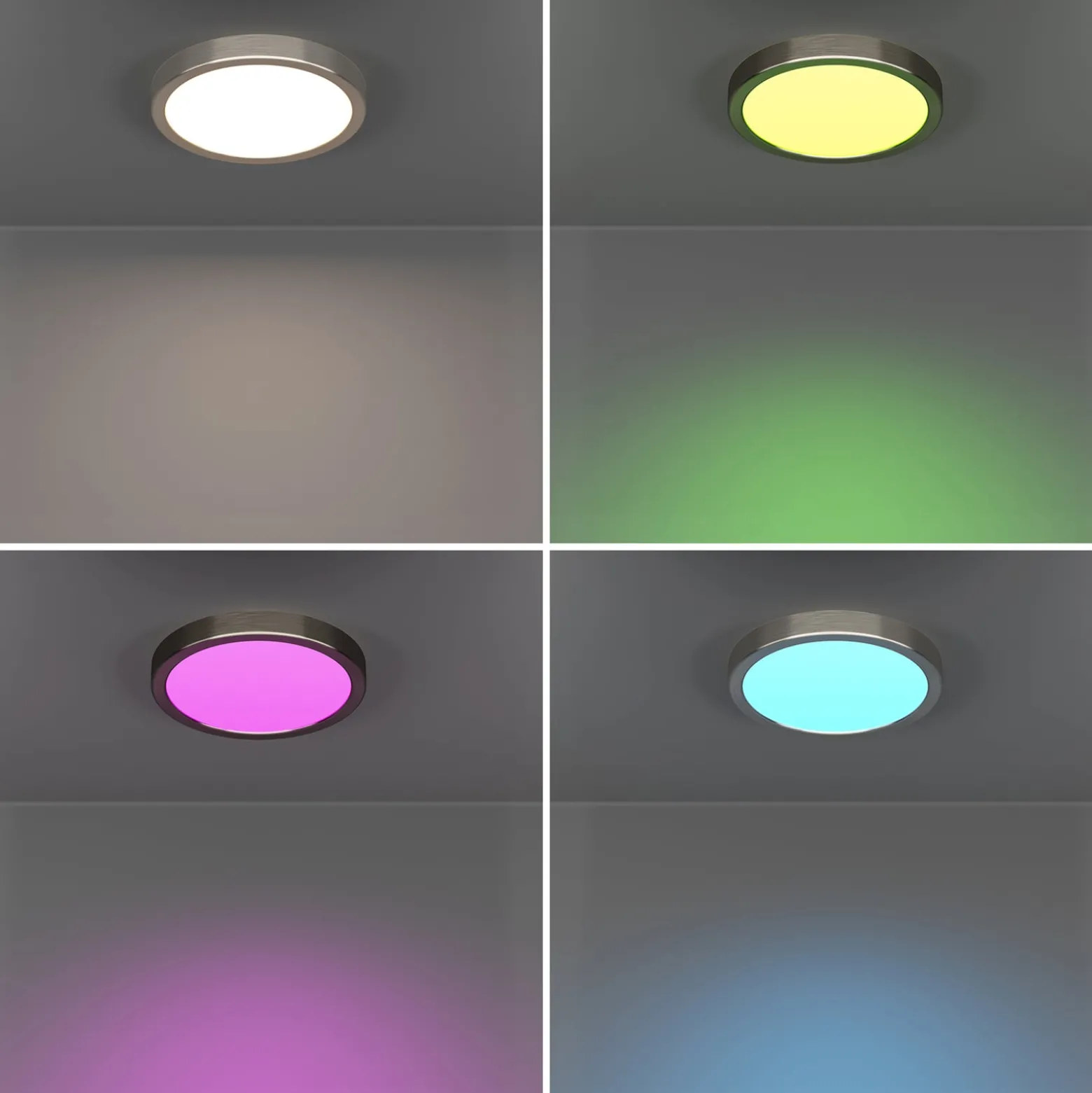 EGLO connect Smart-LED-Aufbauleuchte Fueva 6-Z, grau, Ø 21cm