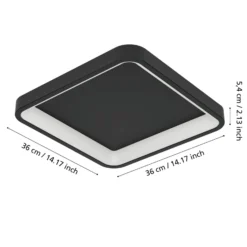 EGLO connect Smart-LED-Deckenlampe Loretello-Z,eckig,schwarz
