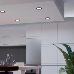 EGLO connect Smart-LED-Einbaulampe Fueva 6-Z, schwarz, Ø12cm