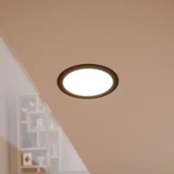 EGLO connect Smart-LED-Einbaulampe Fueva 6-Z, schwarz, Ø16cm