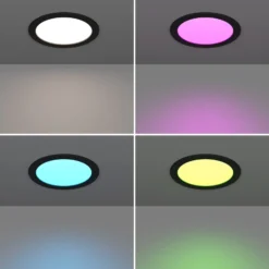 EGLO connect Smart-LED-Einbaulampe Fueva 6-Z, schwarz, Ø16cm