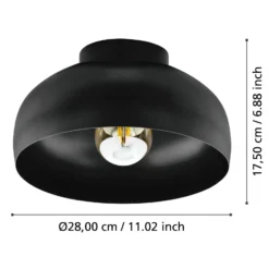 EGLO Mogano 2 Deckenleuchte, Ø28cm, schwarz